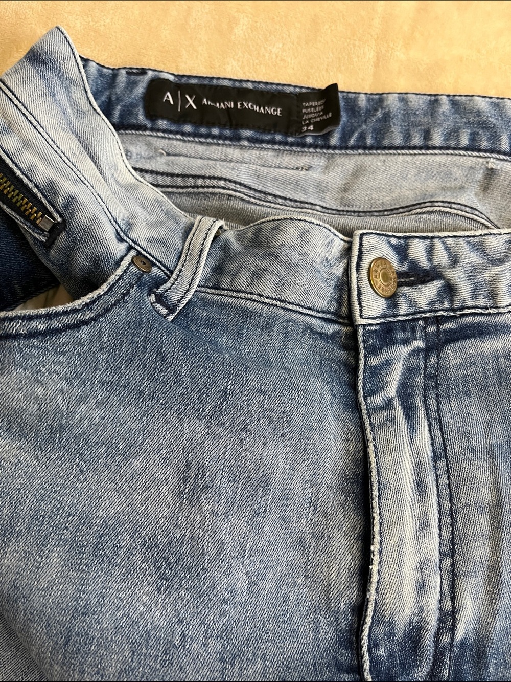 Armani Exchange Light Blue Washed Denim Jeans